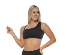 Load image into Gallery viewer, Orley Fitness Black and Red Sports Bra
