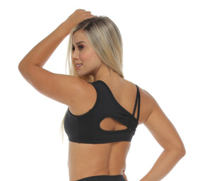 Orley Fitness Black and Red Sports Bra