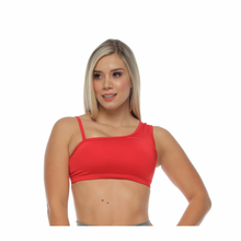 Load image into Gallery viewer, Orley Fitness Black and Red Sports Bra
